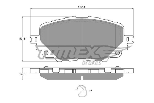 TOMEX BRAKES Bremžu uzliku kompl., Disku bremzes TX 19-04